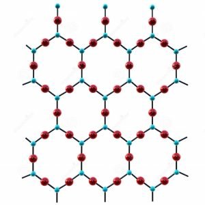 Estructura hexagonal del cristal de cuarzo