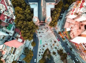 Vista aérea de la Basílica del Espíritu Santo en Buenos Aires