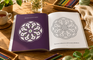 Libro abierto de mandalas y arte terapia